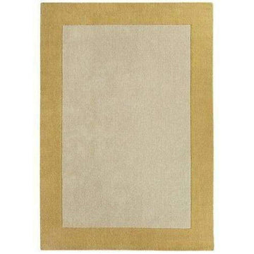 Borders Modern Plain Contrast Border Hand-Woven Wool Warm Golden Beige/Golden Ochre Rug-Origins-Rug Love - The Most Loved Rug Store